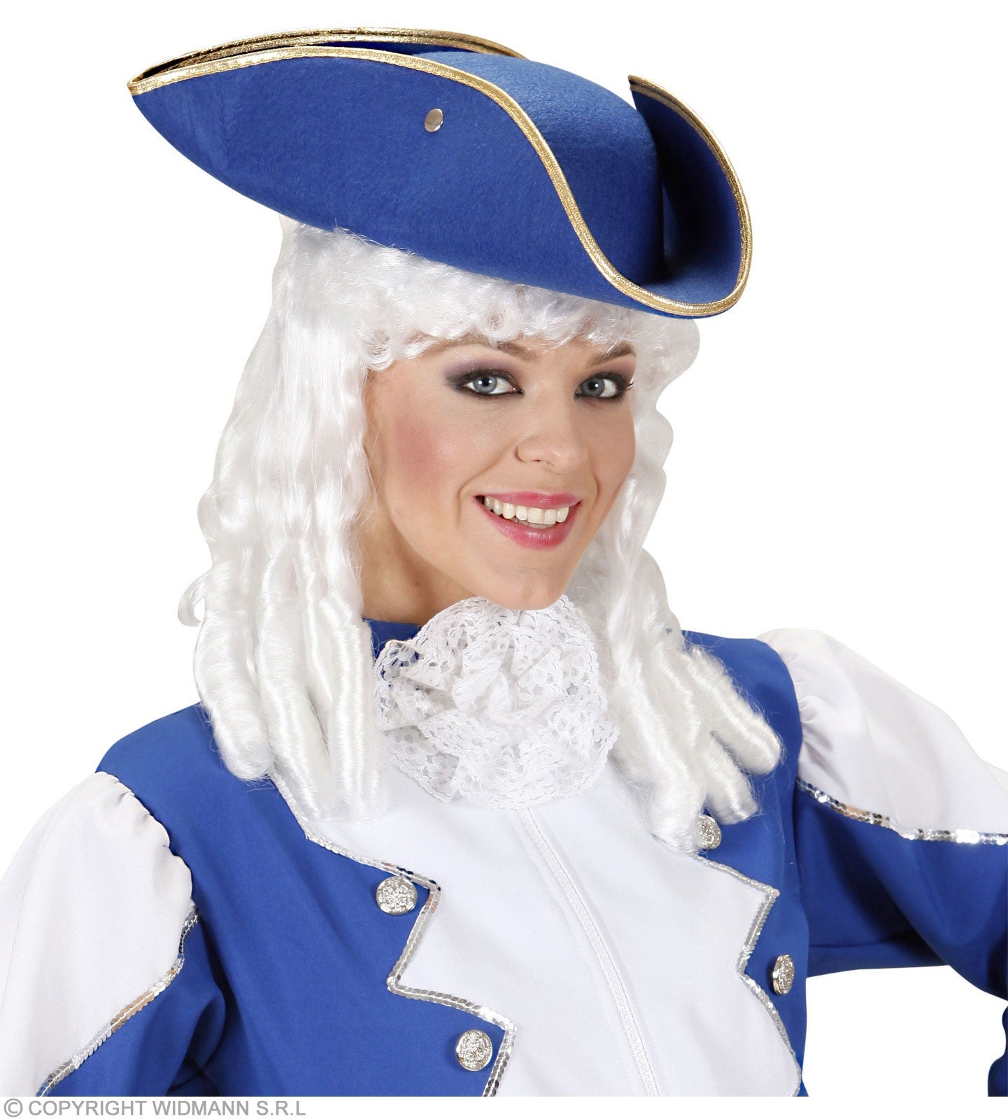 Tricorne bleu pour déguisement Pirate ou baroque