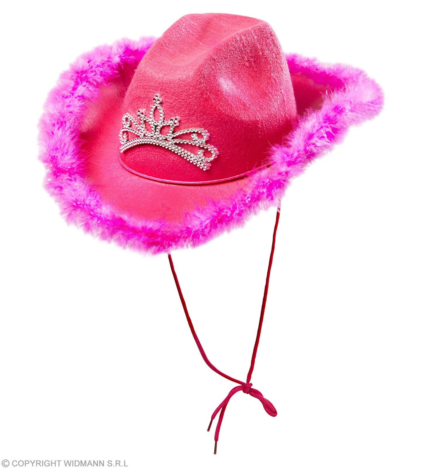 Chapeau Cowgirl rose avec diadème & marabout
