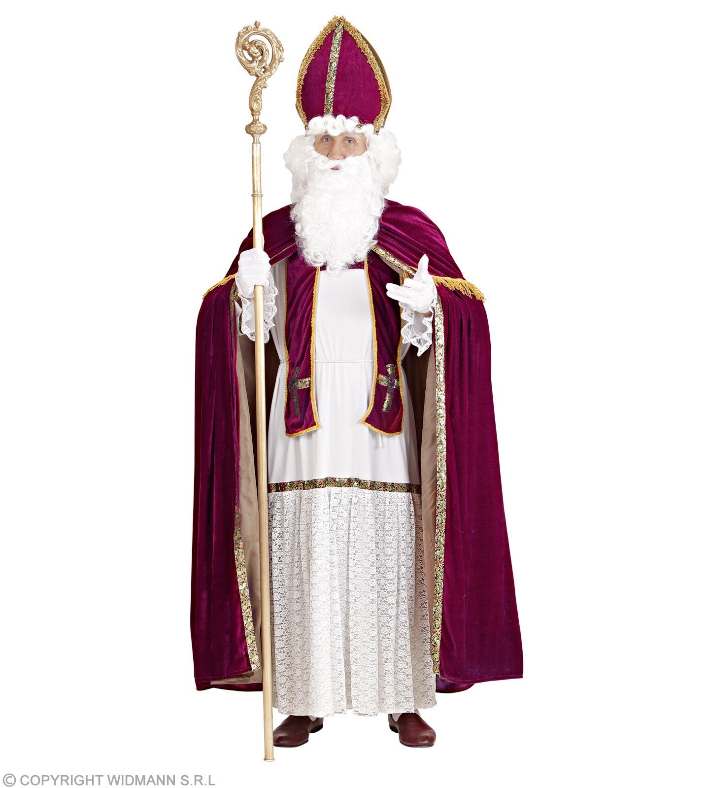 Déguisement Archevêque Saint-Nicolas XXL/XXXL (tunique, ceinture, étole, cape, mitre)