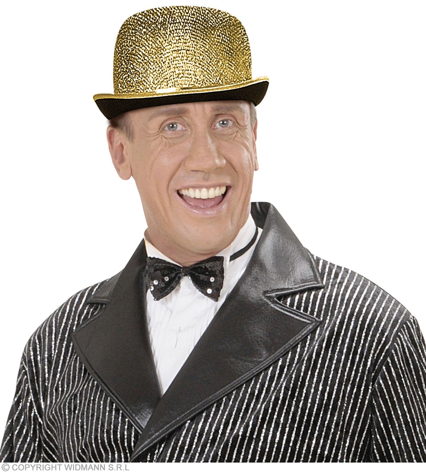 Chapeau Melon doré en Lurex (adulte, mixte)