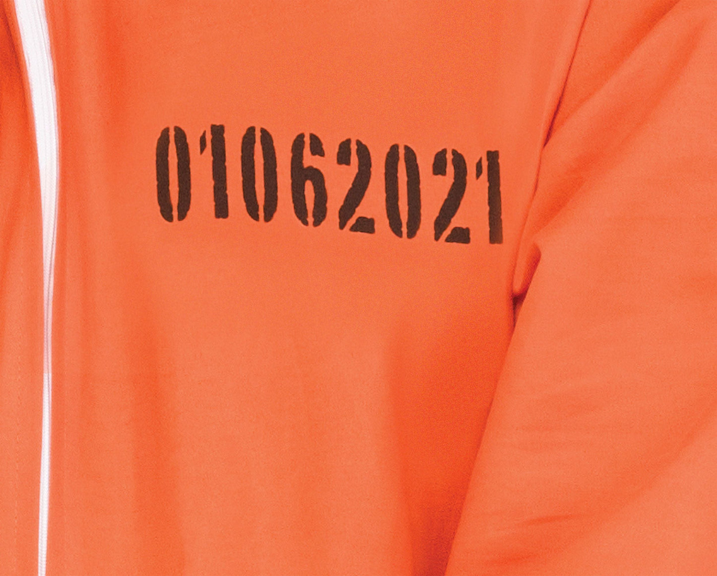 Déguisement prisonnier orange avec masque de Trump