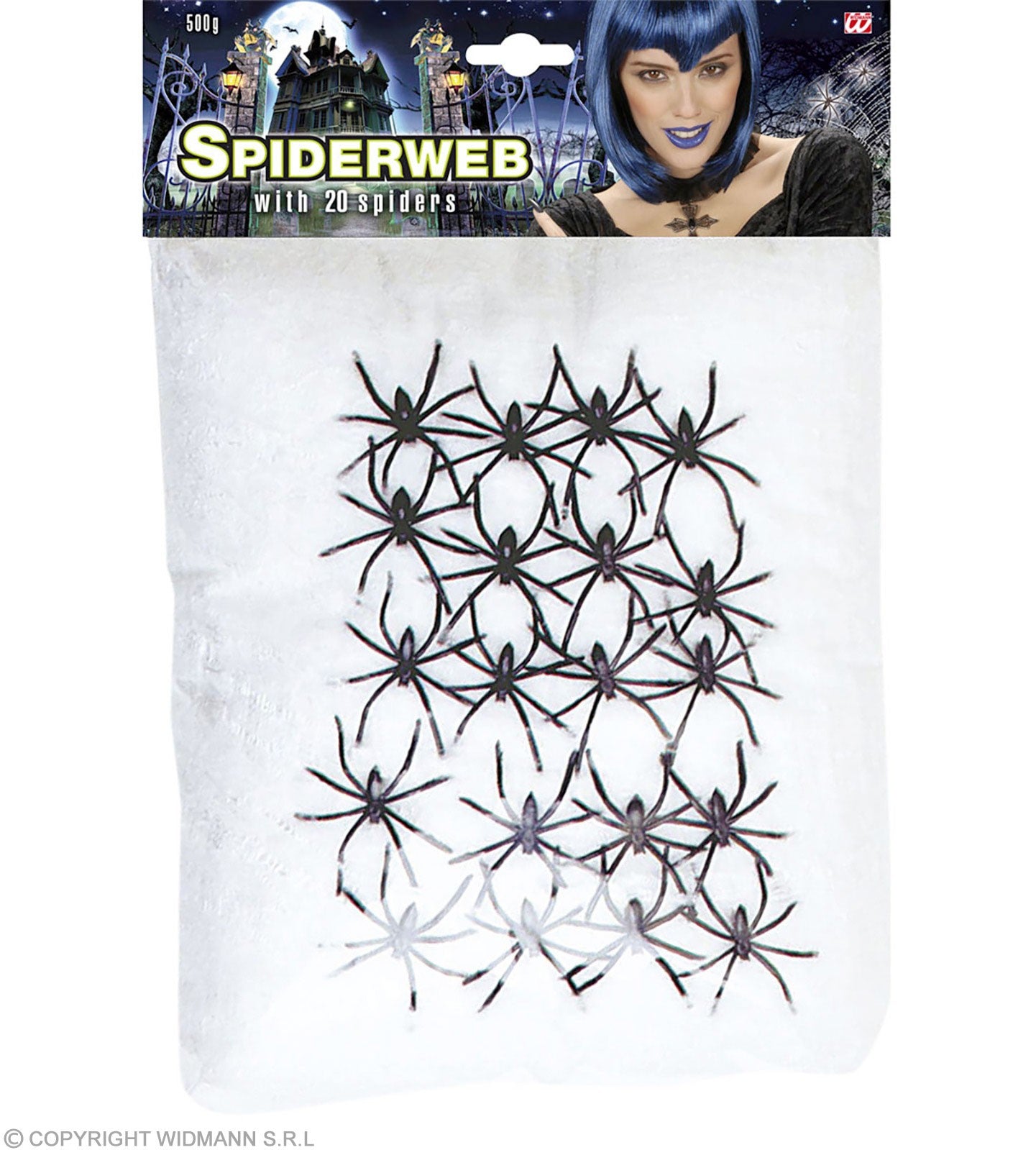 Toile d'araignée avec 20 araignées - 500g