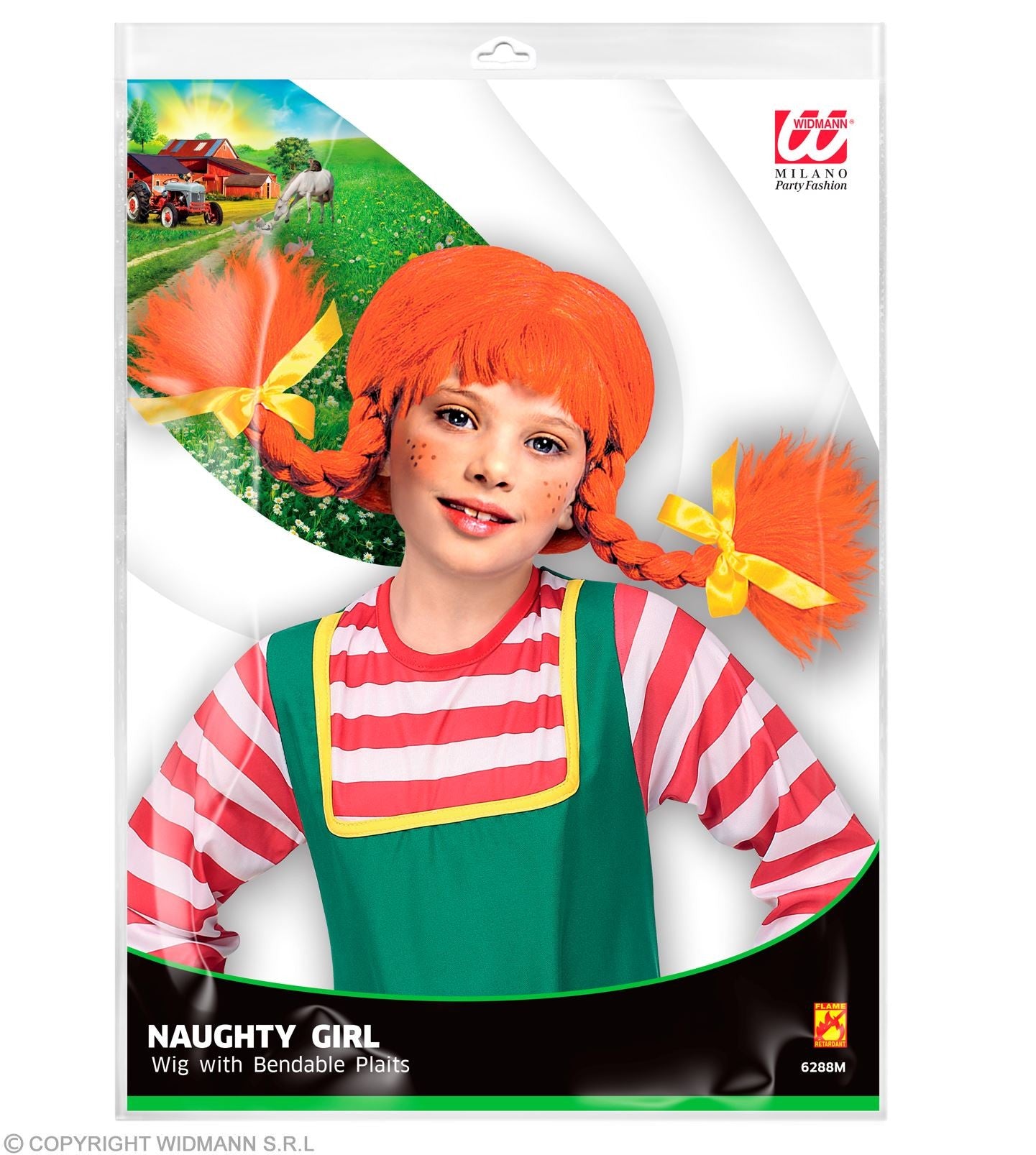 Perruque Fifi rousse avec tresses pliables (fille)