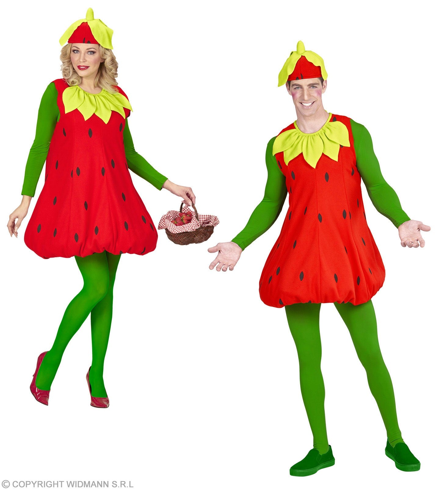 Déguisement de fraise adulte (robe, coiffe)