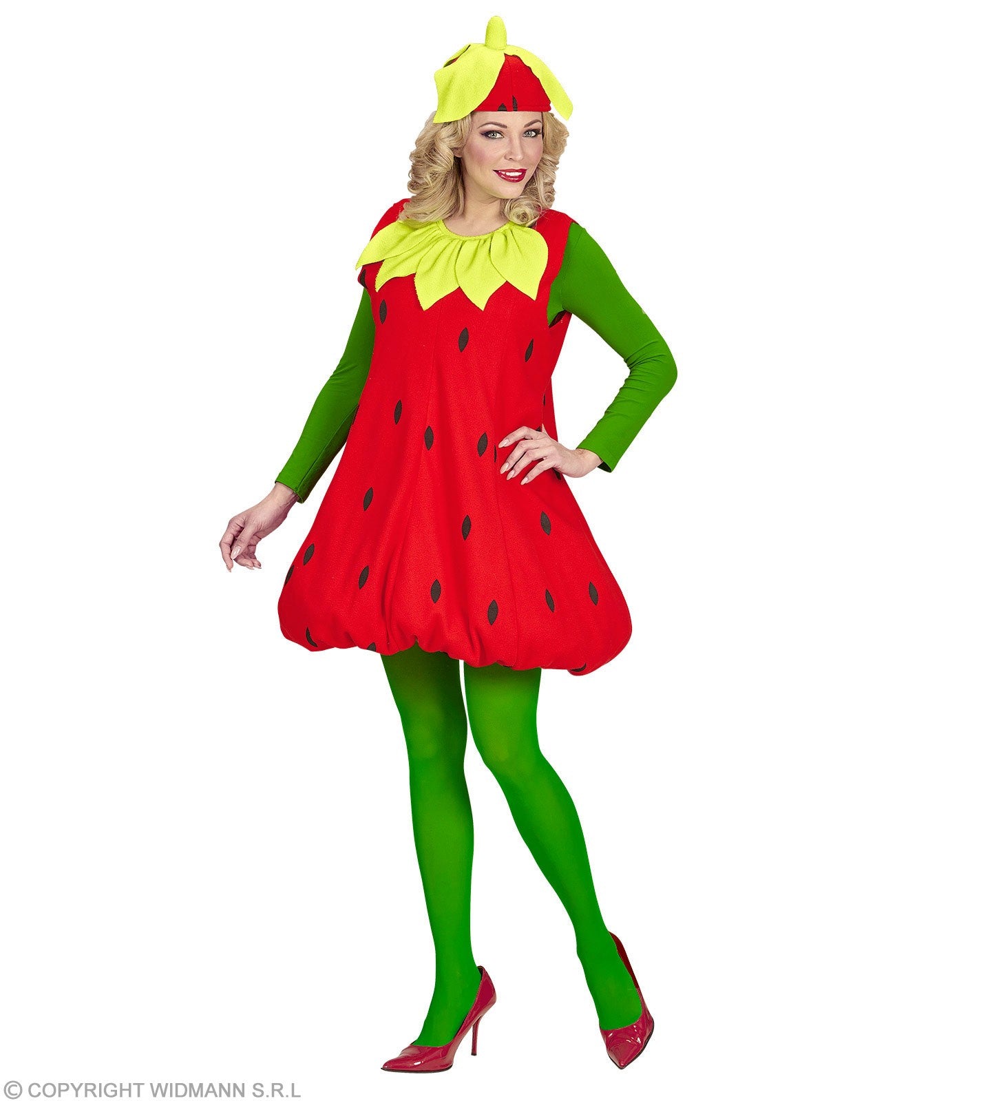 Déguisement de fraise adulte (robe, coiffe)