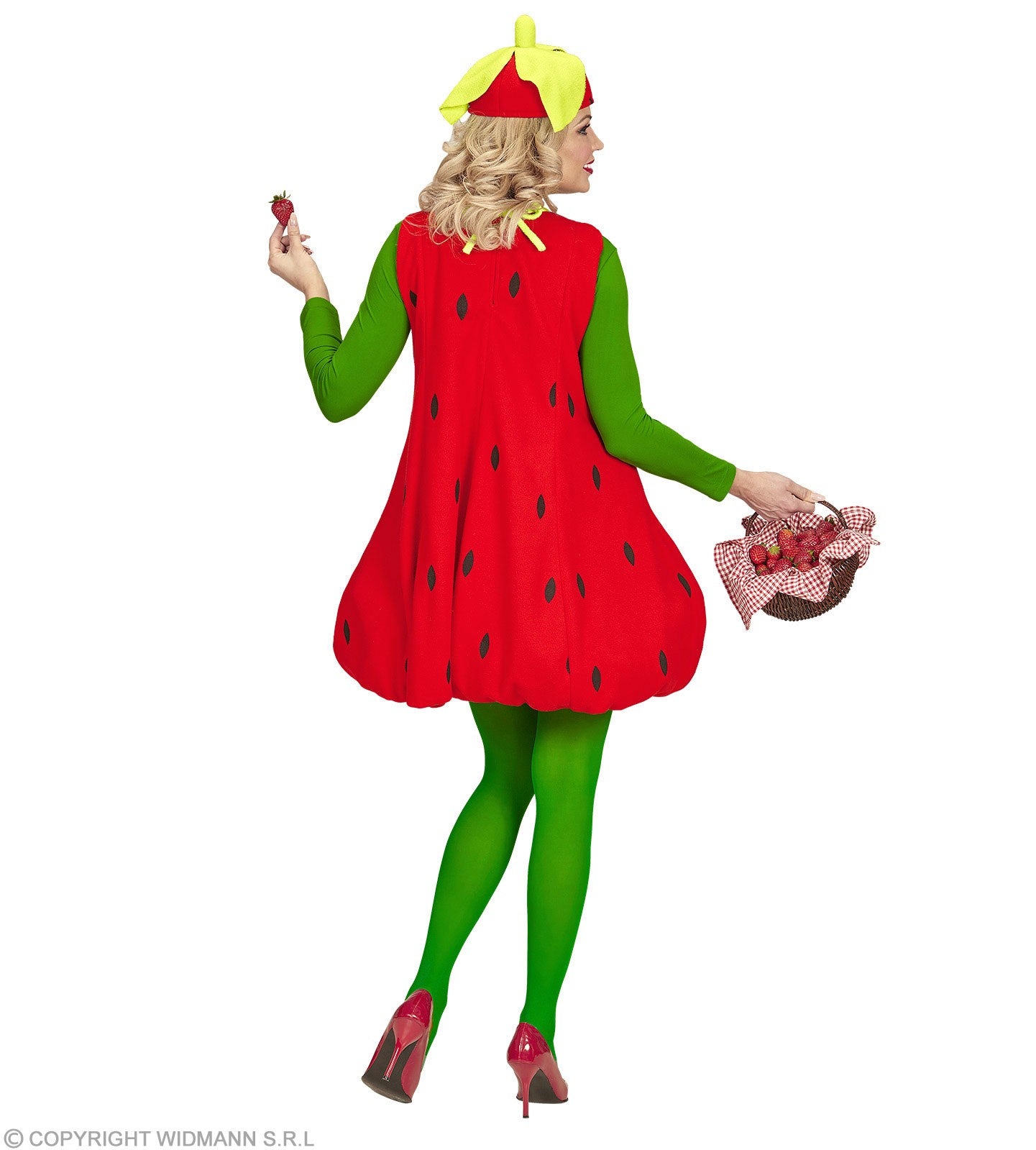 Déguisement de fraise adulte (robe, coiffe)