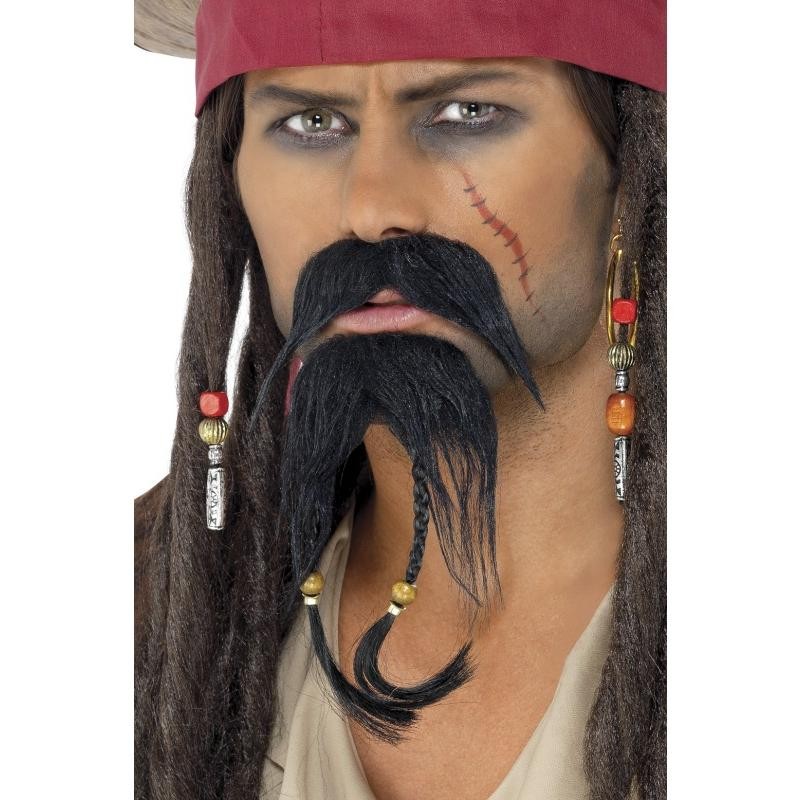 Kit Pirate (moustache, bouc , tresses)