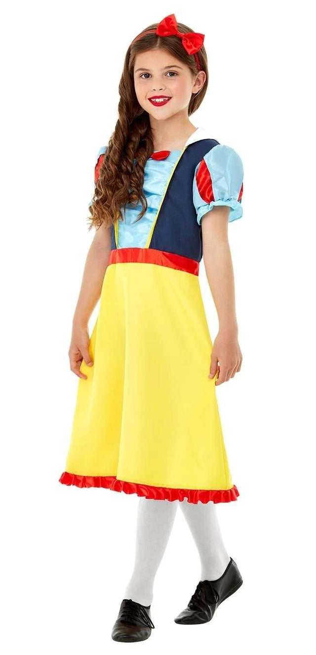 Déguisement de princesse Deluxe jaune et bleu, Fille (robe et bandeau)
