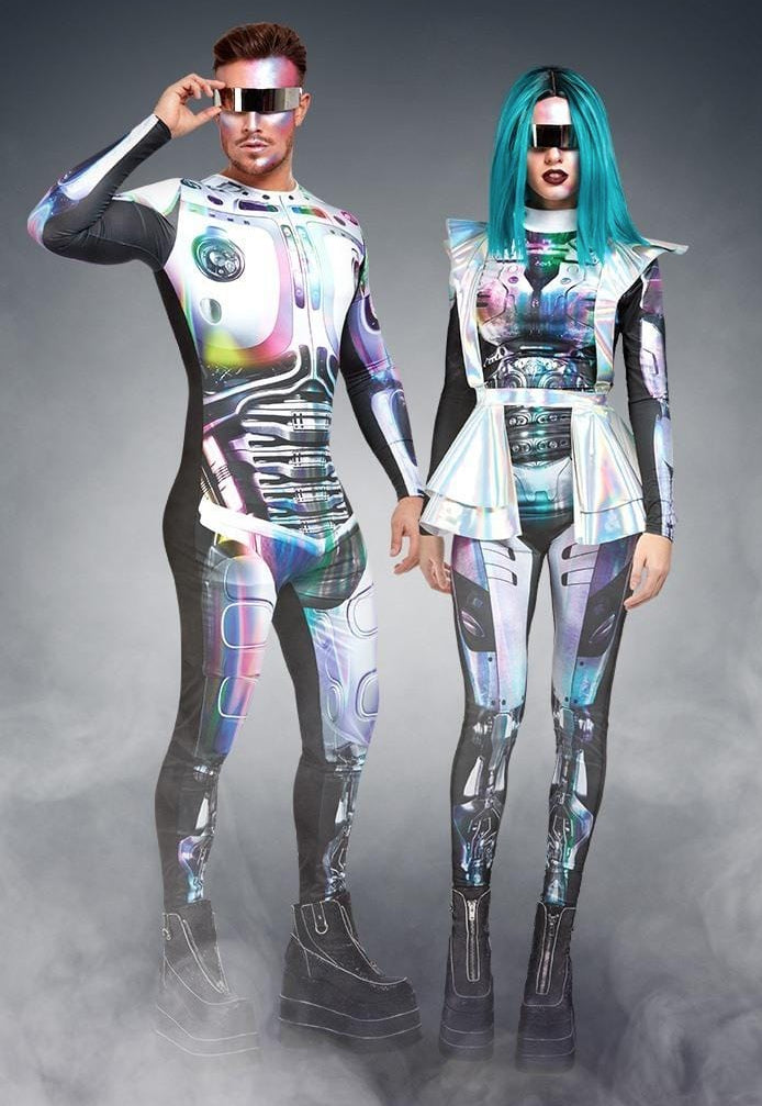 Déguisement extraterrestre, Homme, Multicolore, Justaucorps