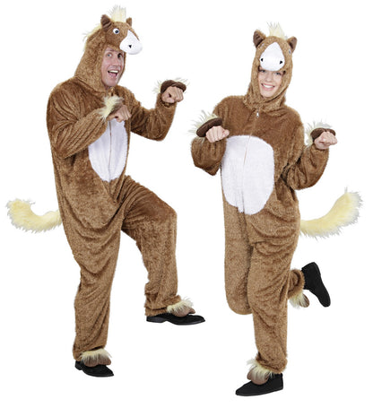 Déguisement cheval adulte mixte (combinaison à capuche avec masque)
