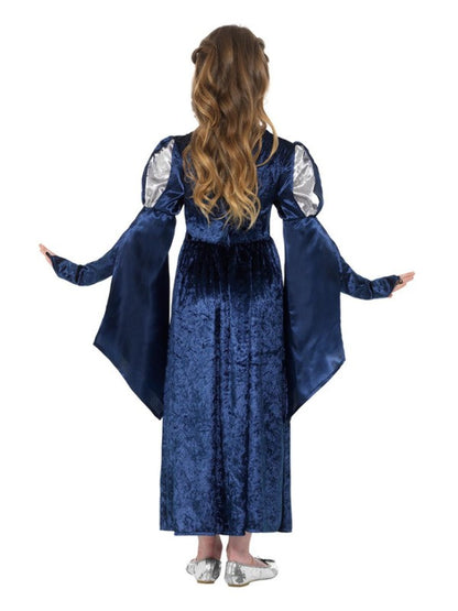 Déguisement Médiéval, fille, bleu et argent (robe)