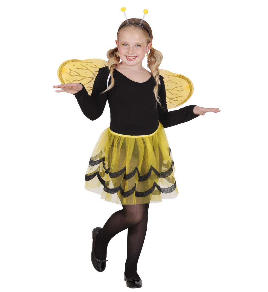 Set d'Abeille, jaune et noir, fille ( tutu, ailes, et serre-tête)