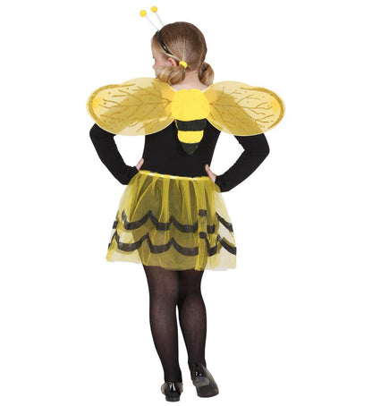 Set d'Abeille, jaune et noir, fille ( tutu, ailes, et serre-tête)