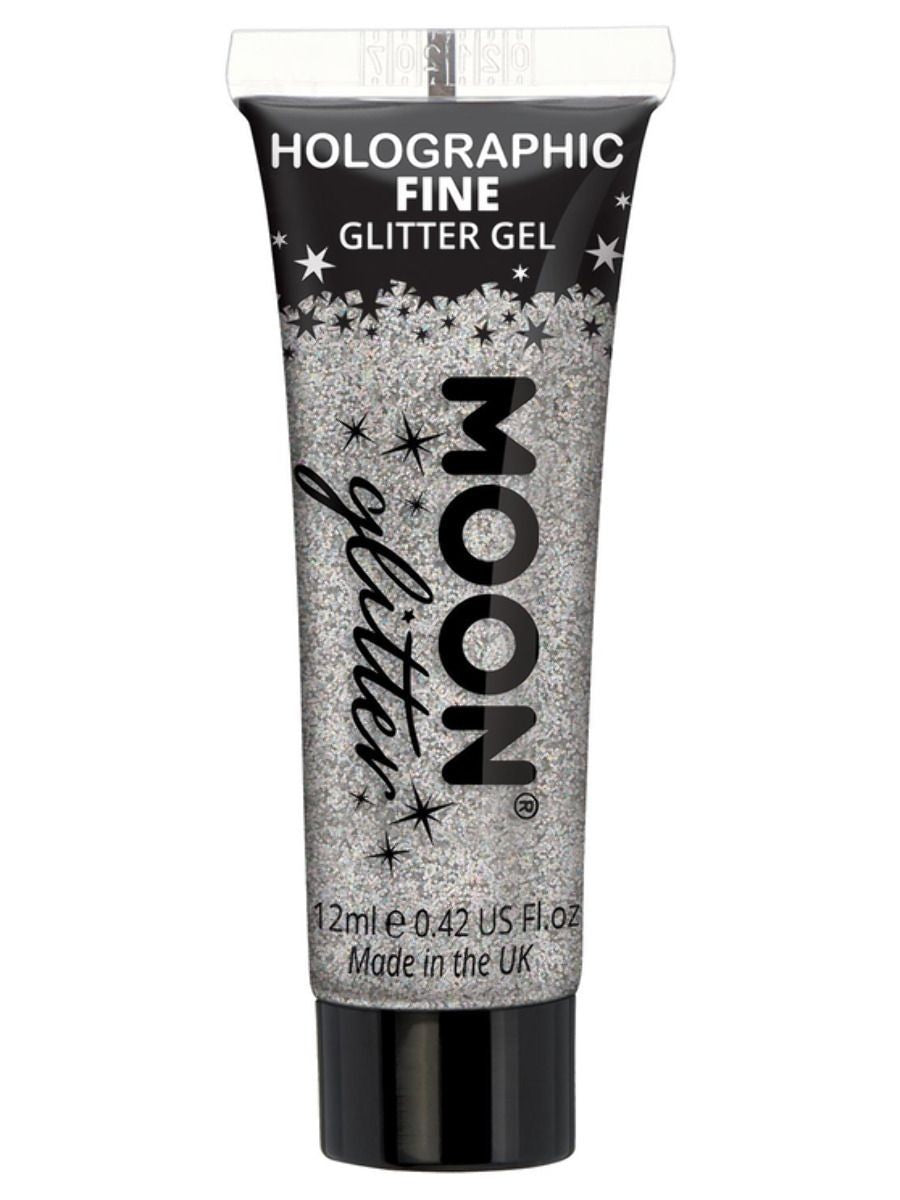 Gel Pailleté Holographique Argent, Visage et corps 12 ml