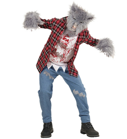 Déguisement Loup-Garou Enfant (Chemise avec T-shirt, pantalon, gants, masque)