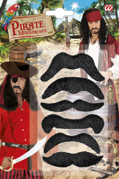 Set de 6 Moustaches Pirate