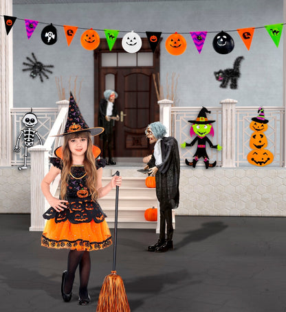 Guirlande halloween - 3,6 m (8 drapeaux + 5 ballons)