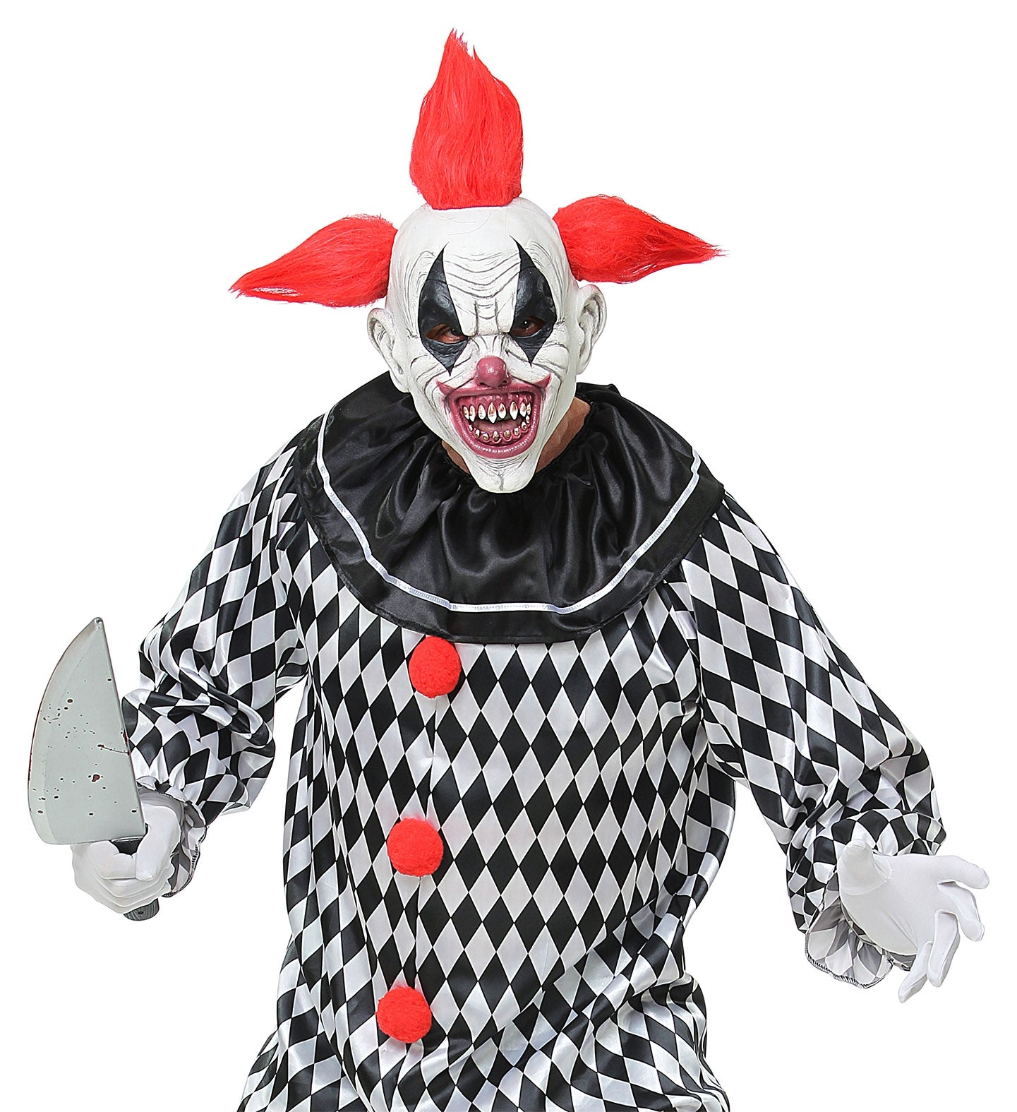 Masque intégral latex de clown tueur avec cheveux - adulte