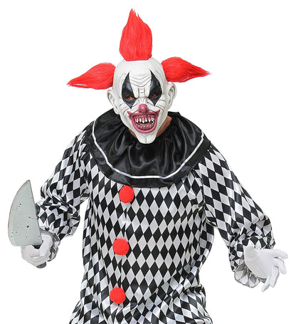 Masque intégral latex de clown tueur avec cheveux - adulte