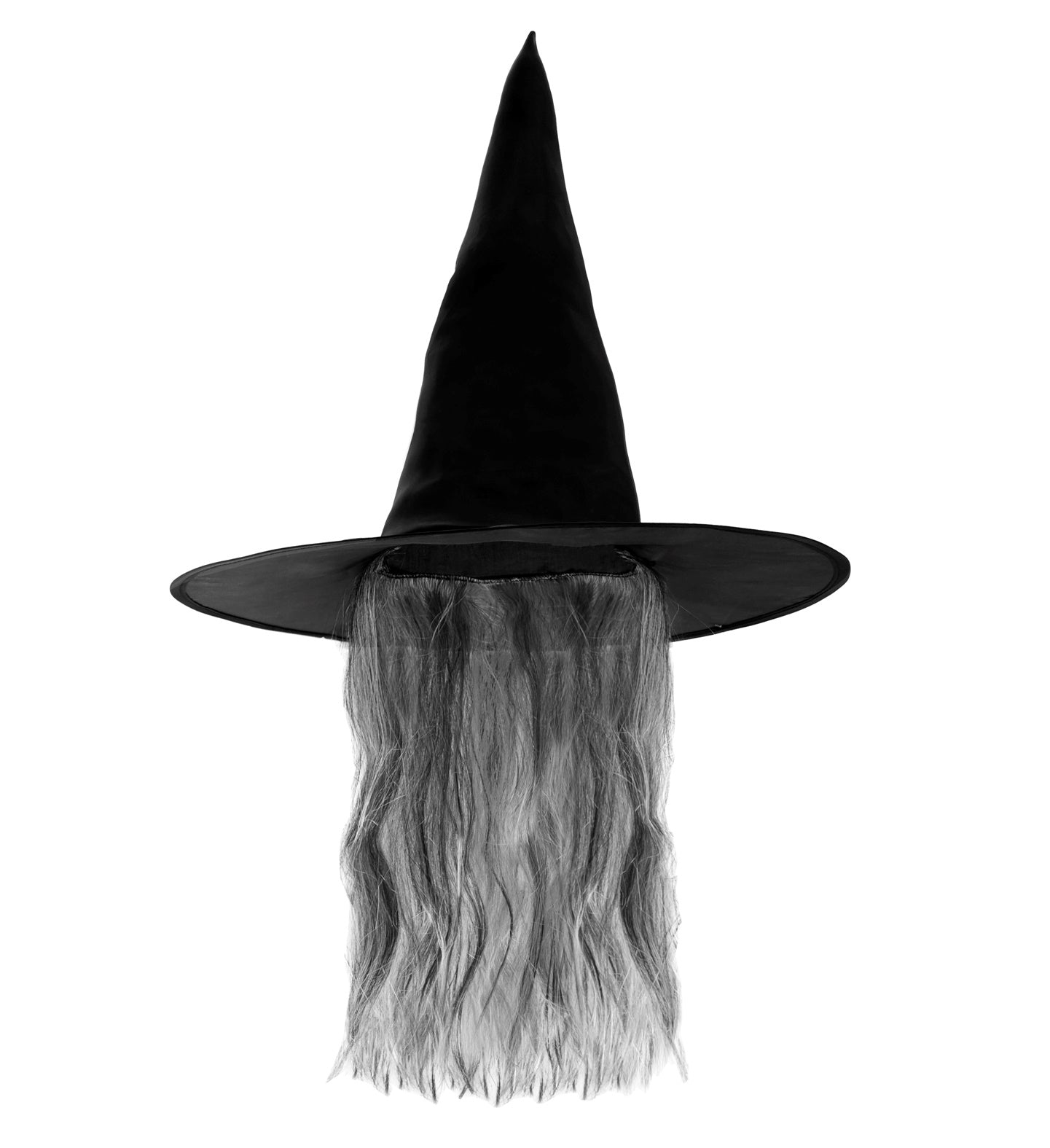 Chapeau Sorcière femme, noir avec cheveux