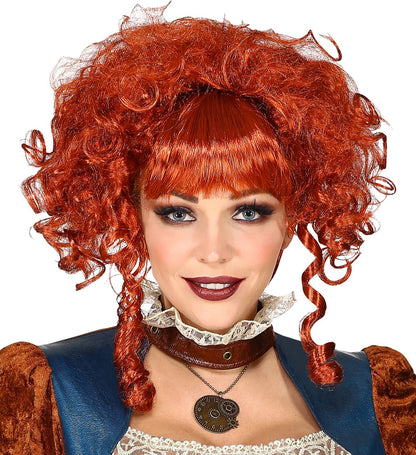 Perruque Steampunk Victorienne rousse femme