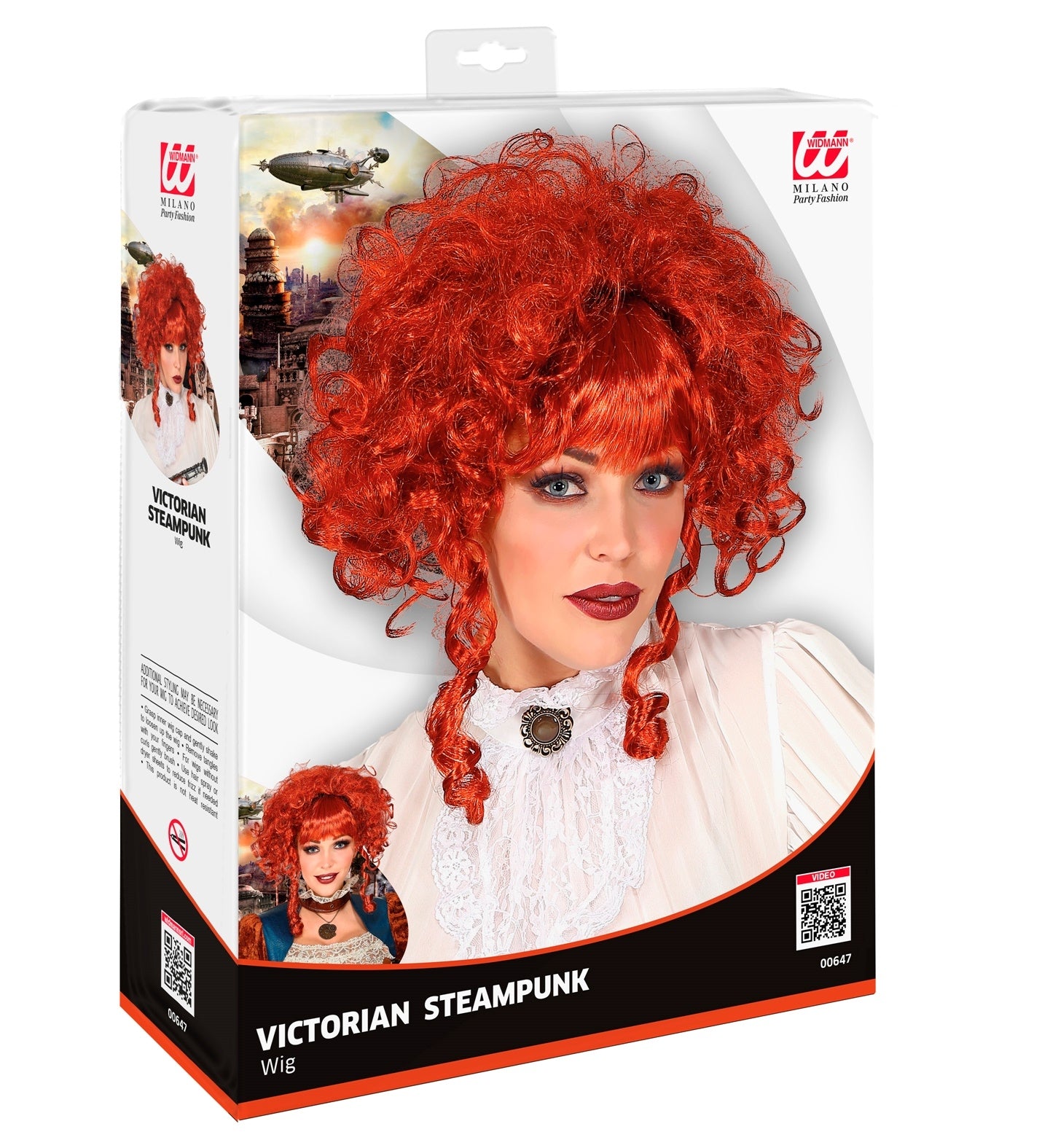 Perruque Steampunk Victorienne rousse femme