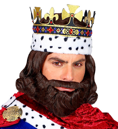 Perruque Roi Médiéval avec barbe