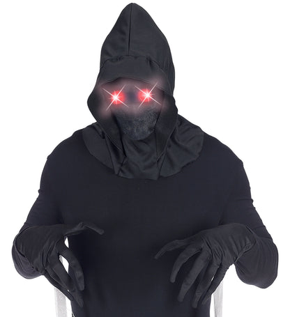 Masque faucheuse avec yeux lumineux rouges (piles AAA incluses)