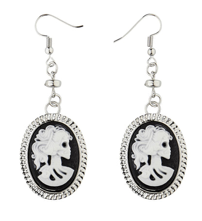 Boucles d'oreilles Camée squelette - Halloween