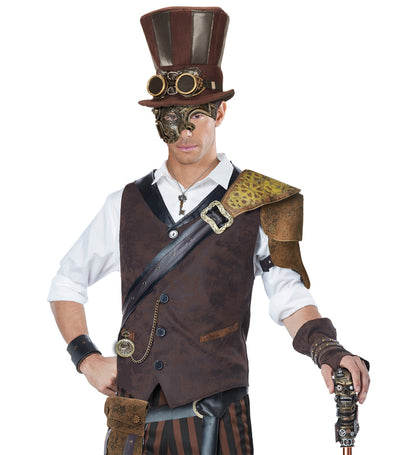 Demi-Masque Steampunk avec engrenage -Argent ou Doré