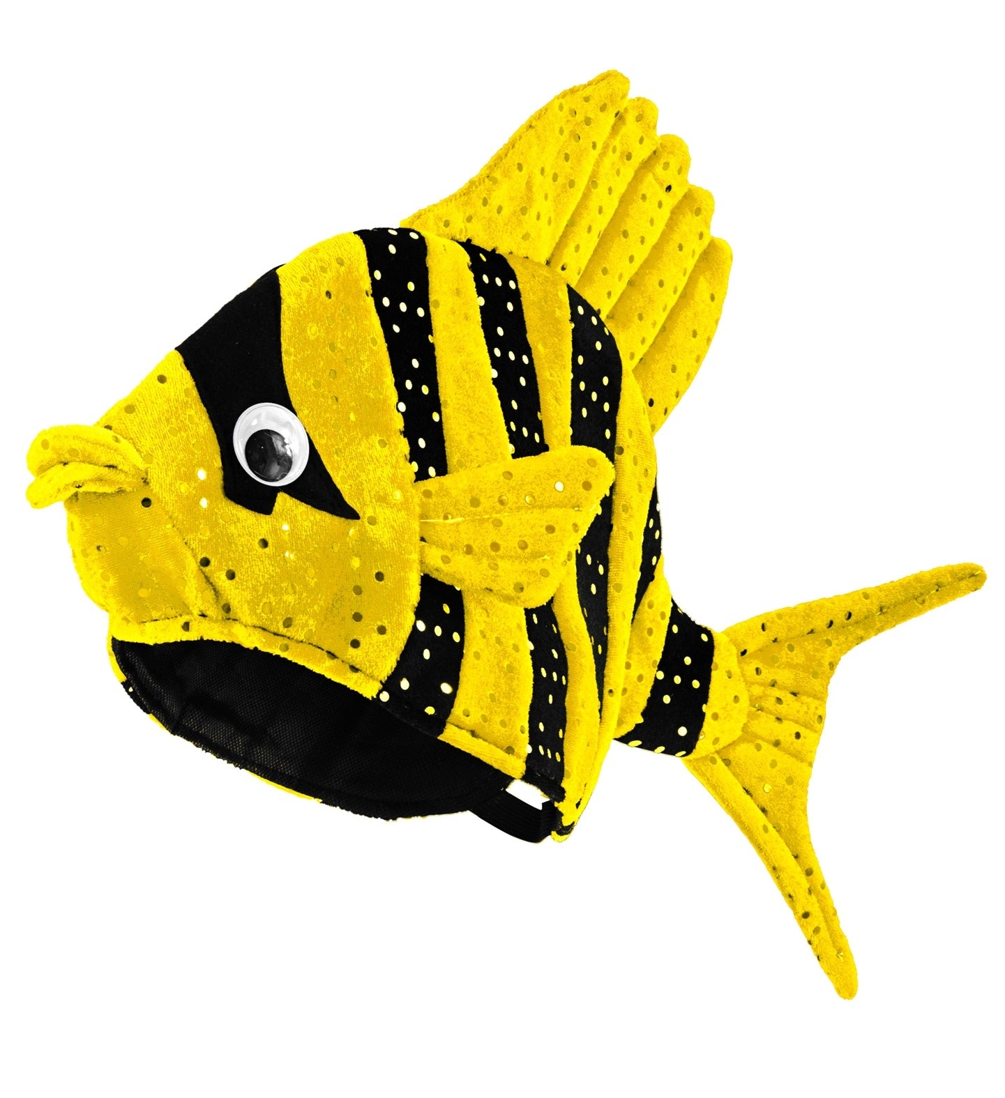 Chapeau poisson tropical jaune et noir - Adulte