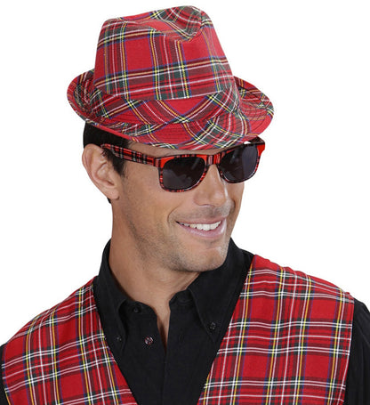 Lunettes tartan rouge pour adulte