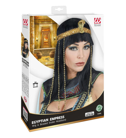 Perruque Cléopâtre avec bandeau serpent