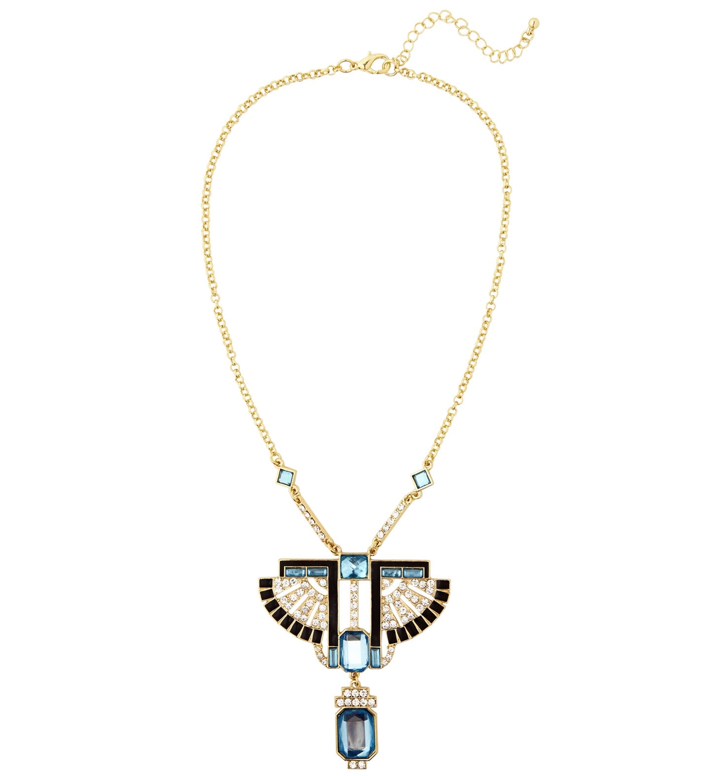 Collier Pharaon avec strass et topaze