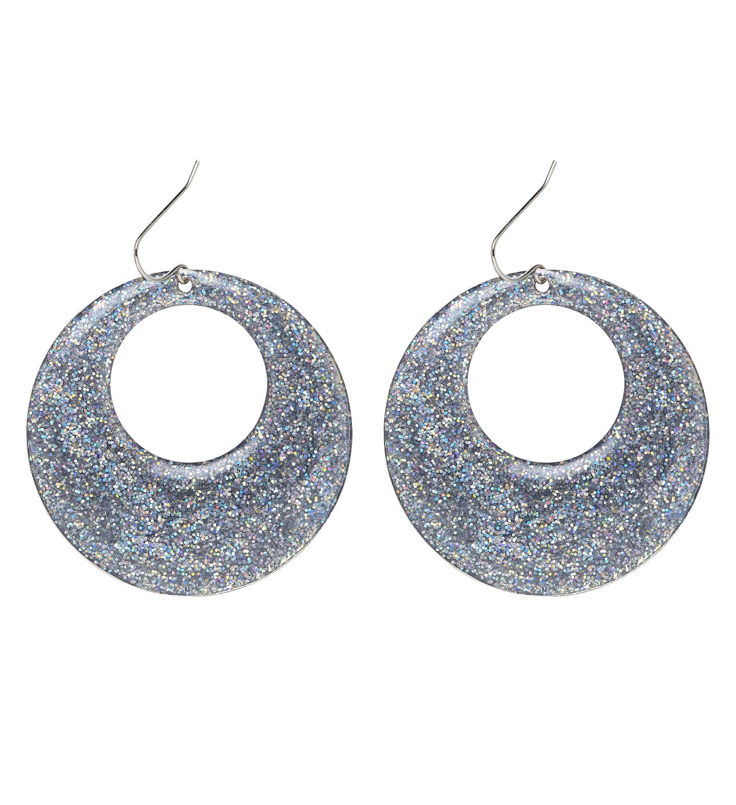 Boucles d'oreilles Disco pailletées argent ou doré