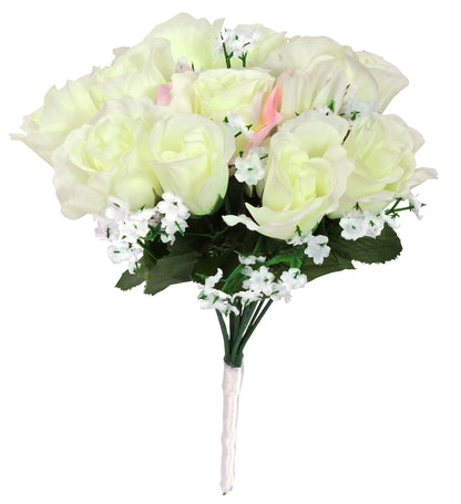 Bouquet de mariée avec roses blanches