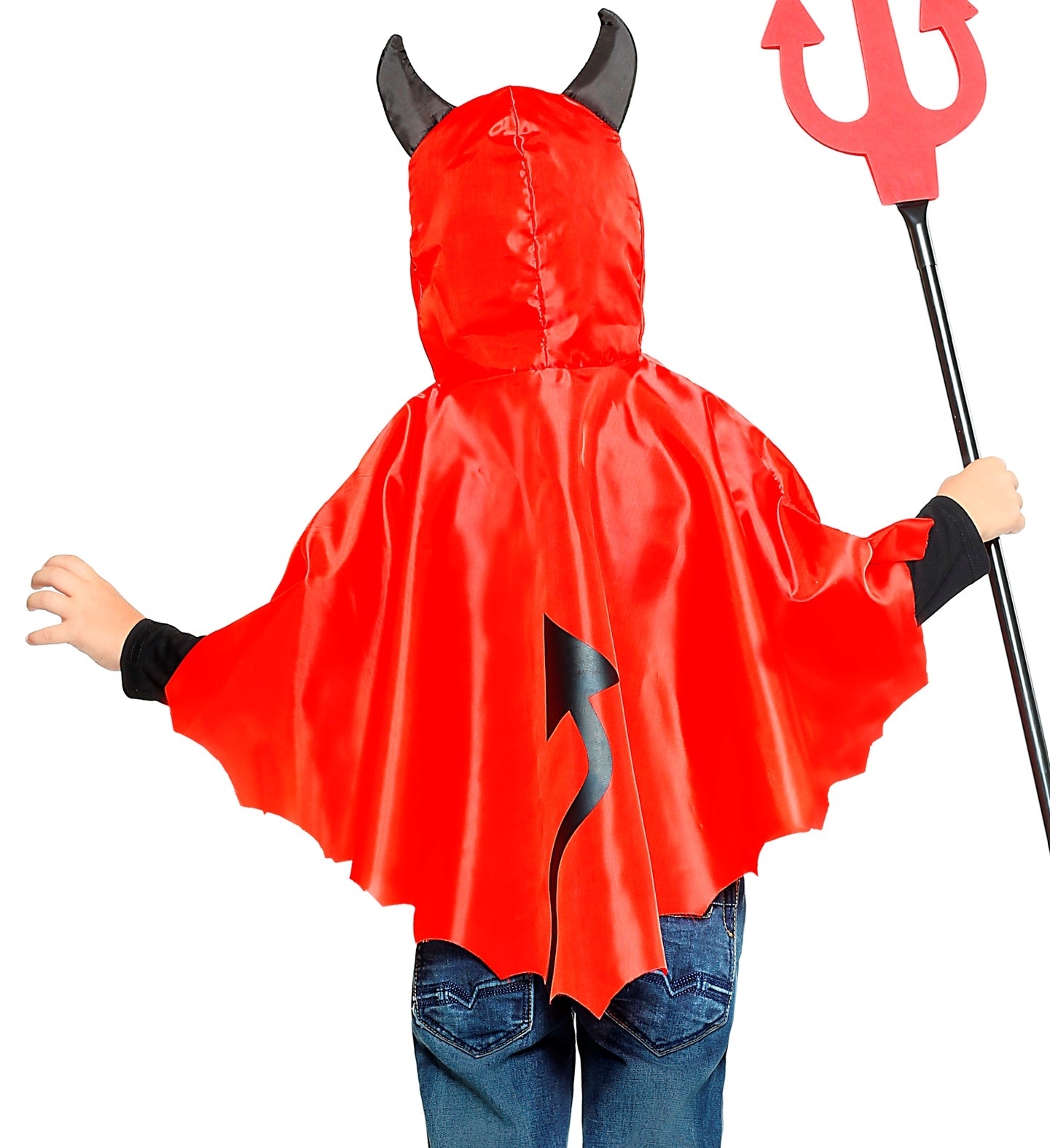 Poncho diable pour tout-petit avec capuche et cornes