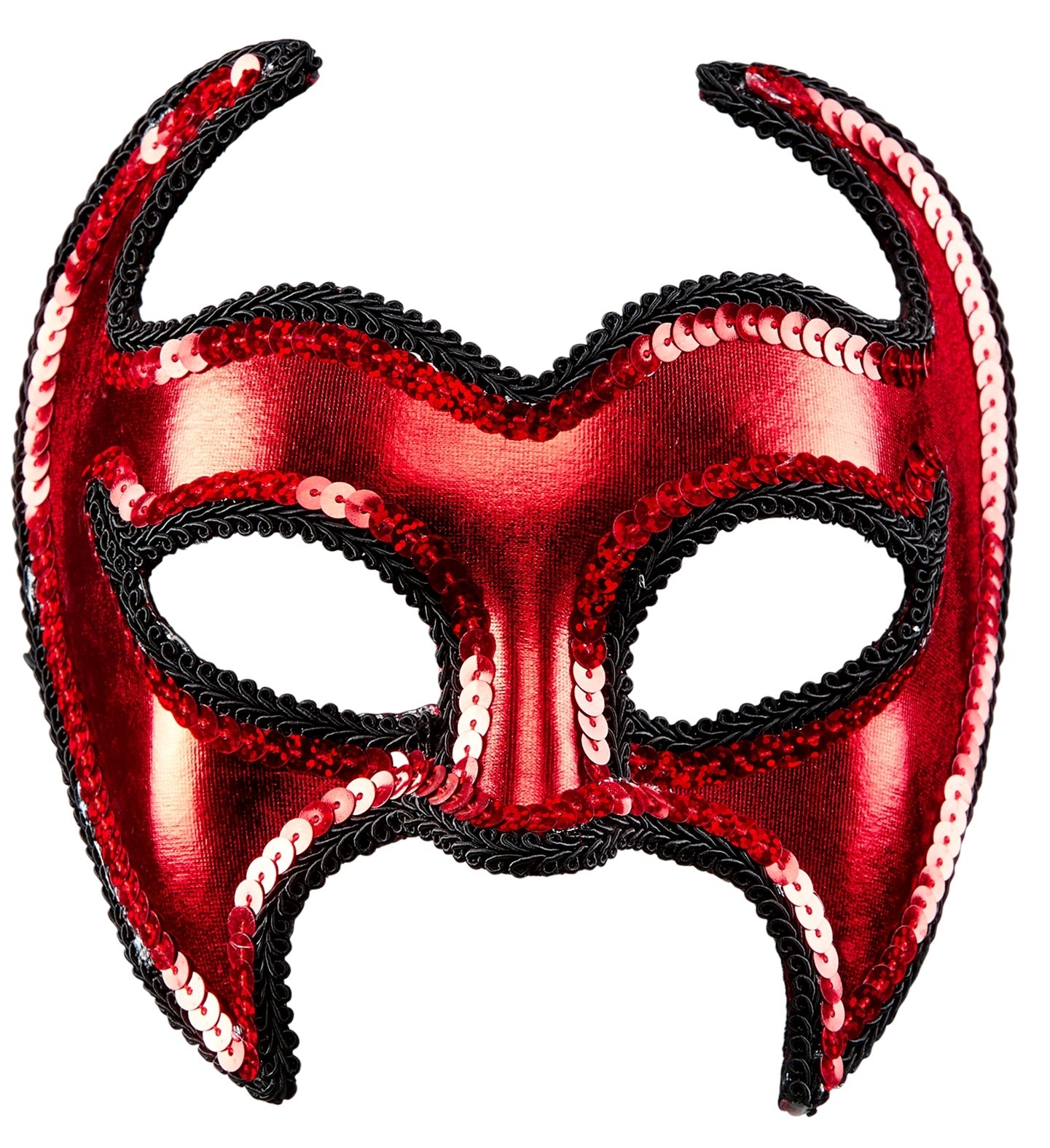 Masque diable rouge adulte avec bordures à sequins