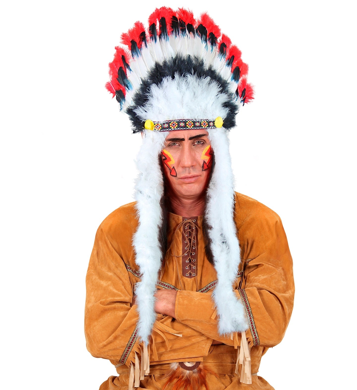 Coiffe plumes, chef indien