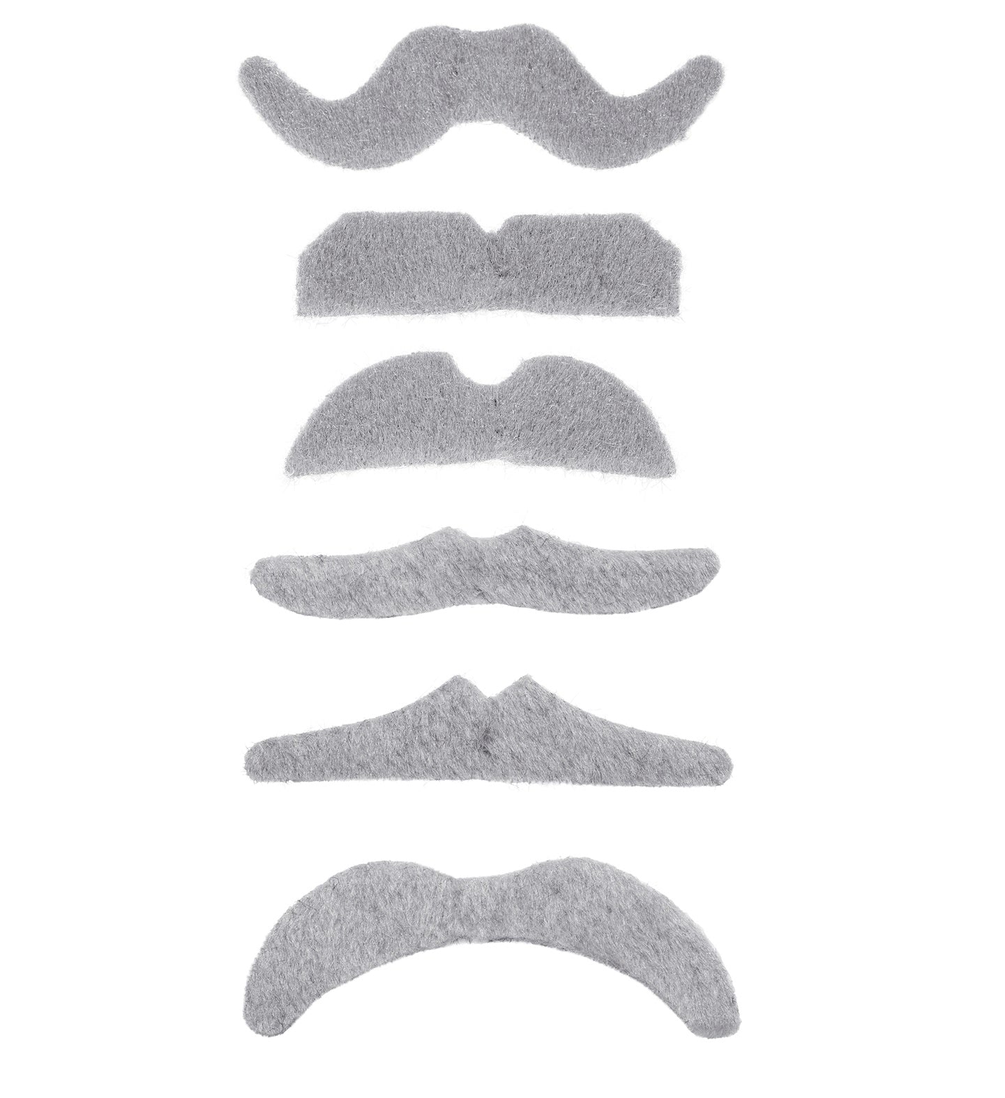 Moustache grise auto adhésives Modèles assortis