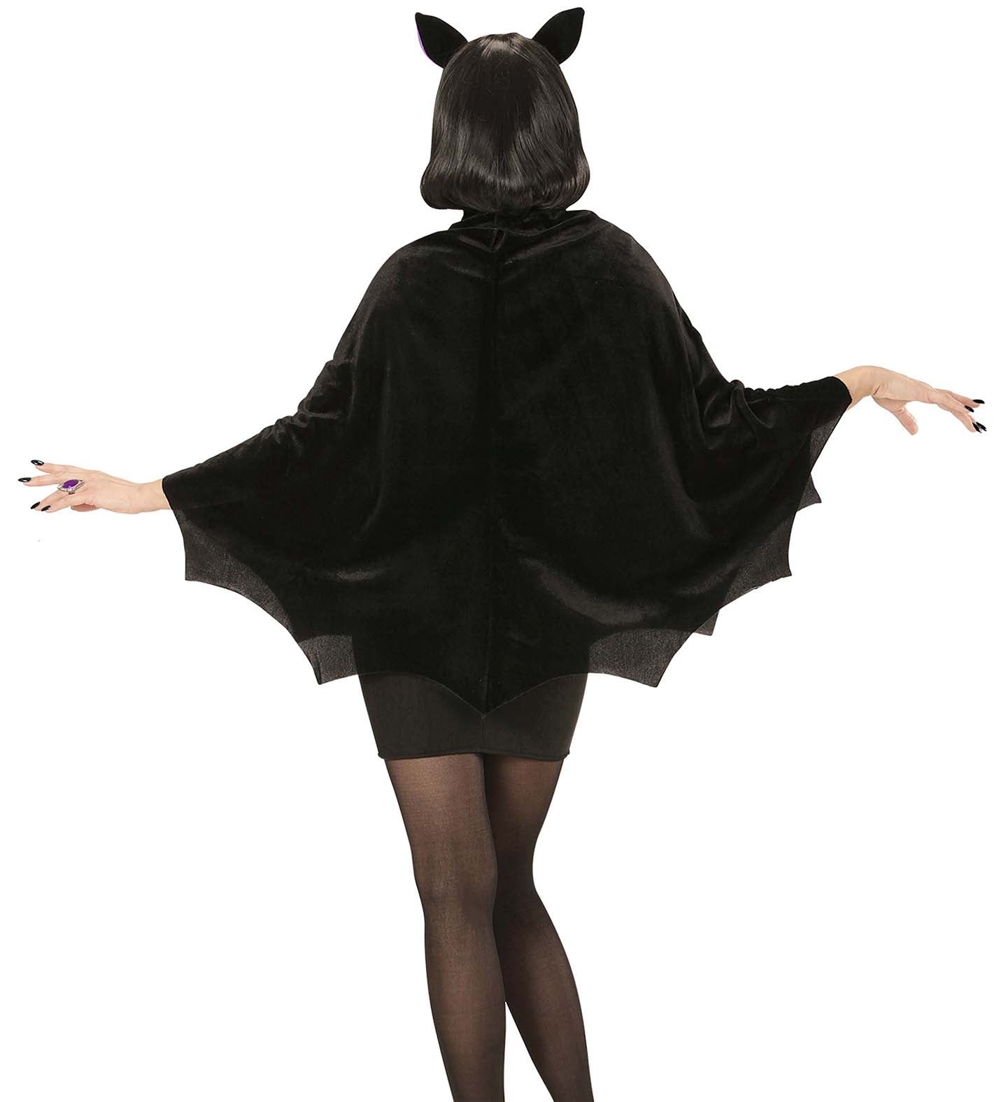 Cape et oreilles de chauve souris femme pour halloween