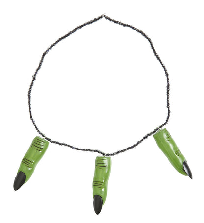 Collier Doigts de Sorcière Verts : L'Accessoire Rigolo pour Halloween