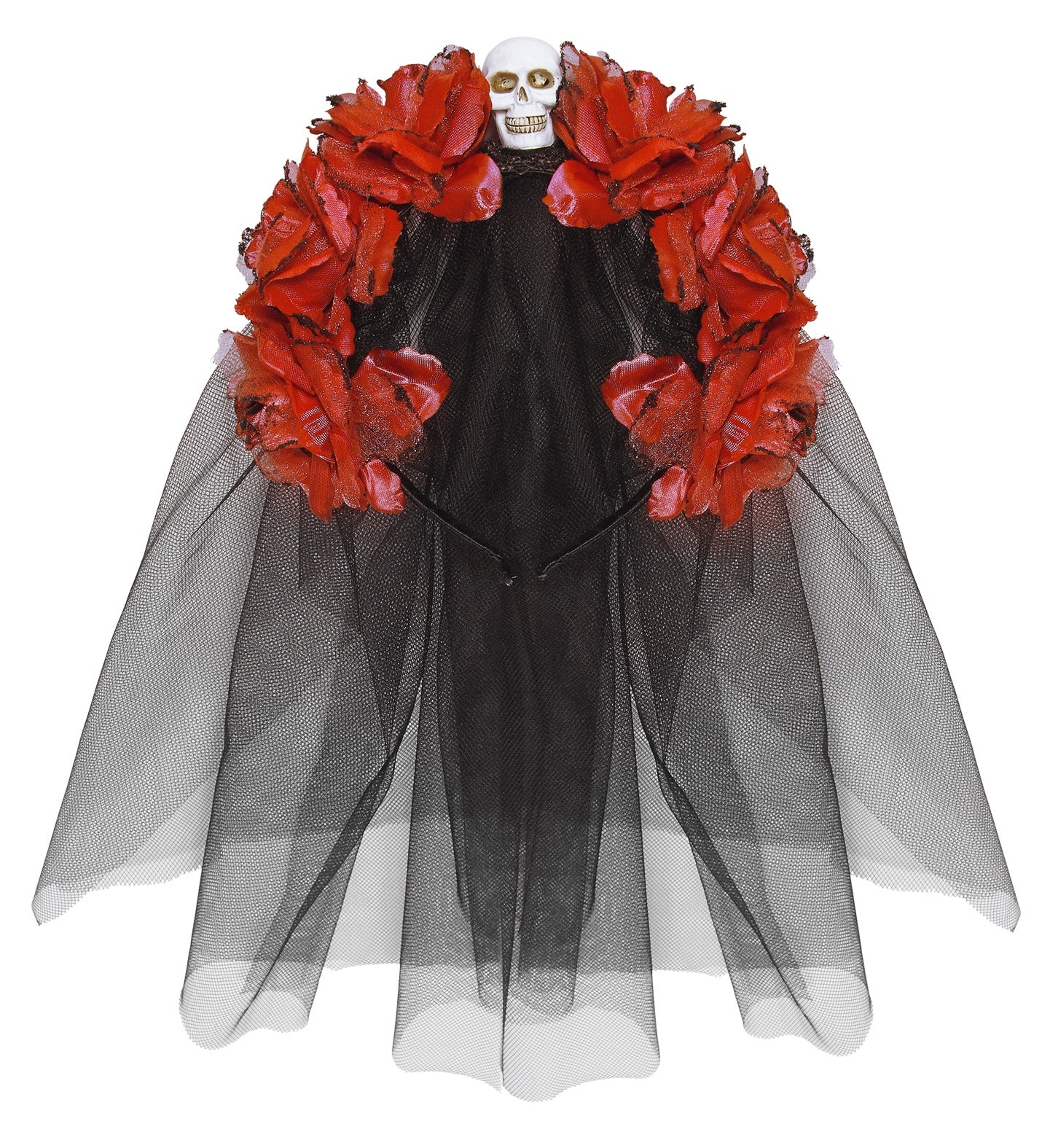 Serre-tête avec 6 Roses Rouges : Accessoire Chic pour Halloween et Dia de los Muertos