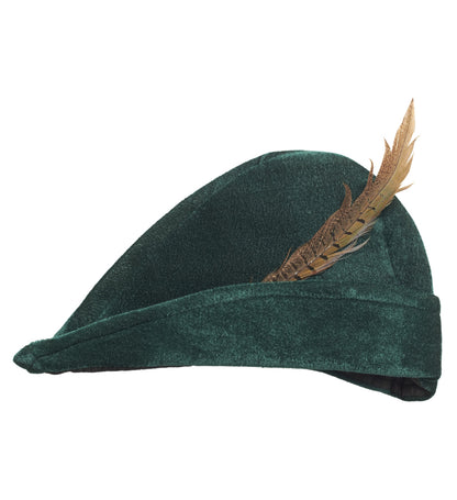 Chapeau de Robin des Bois Vert avec Plume