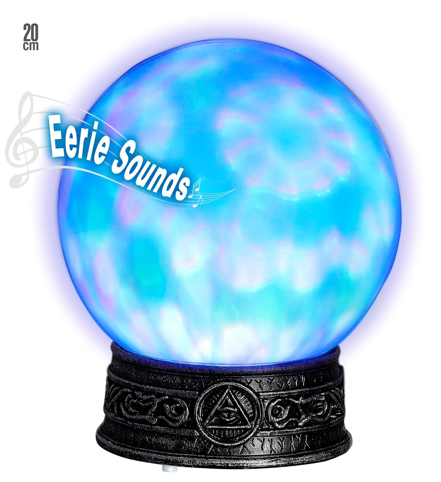 Boule de Cristal avec Support - Changement de Couleur et Sons Effrayants