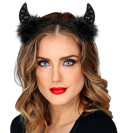 Cornes de Diable Noires pour Halloween