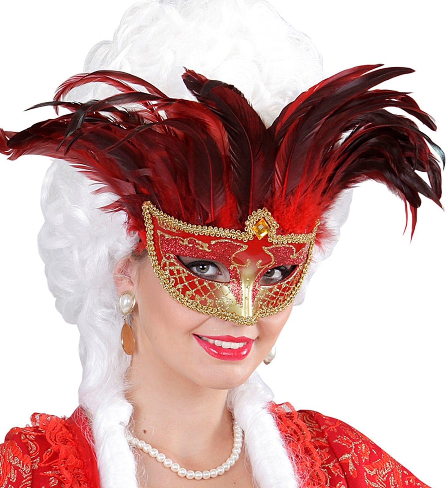 Masque Loup INCAS COLOMBINE : élégance avec plumes et paillettes