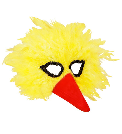 Masque d'Oiseau à Plumes Jaunes avec Bec Rouge