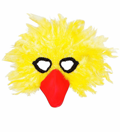 Masque d'Oiseau à Plumes Jaunes avec Bec Rouge