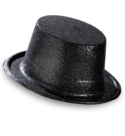 Chapeau haut de forme paillé noir pour vos fêtes par lot de 12